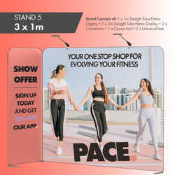 3x1 L-Shaped Fabric Shell Scheme Exhibition Stand