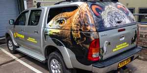 High Resolution Photo Print Vehicle Graphics - Close Up Eagle Falcon Face on Truck