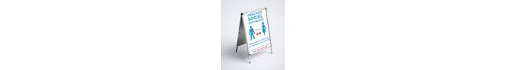 Social Distancing Poster and A-Board