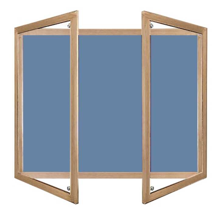 Lockable Wooden Framed Hessian Fabric Notice Board