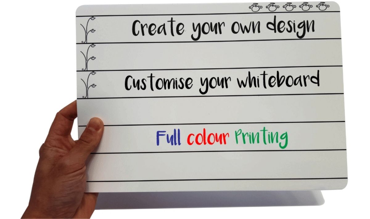 Handheld printed whiteboard for learning