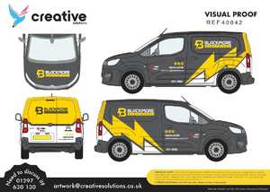 Blackmore Electrical Van Wrap & Graphics Digital Artwork Proof