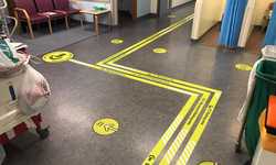 COVID 19 Printed Floor Stickers for Somerset NHS Trust