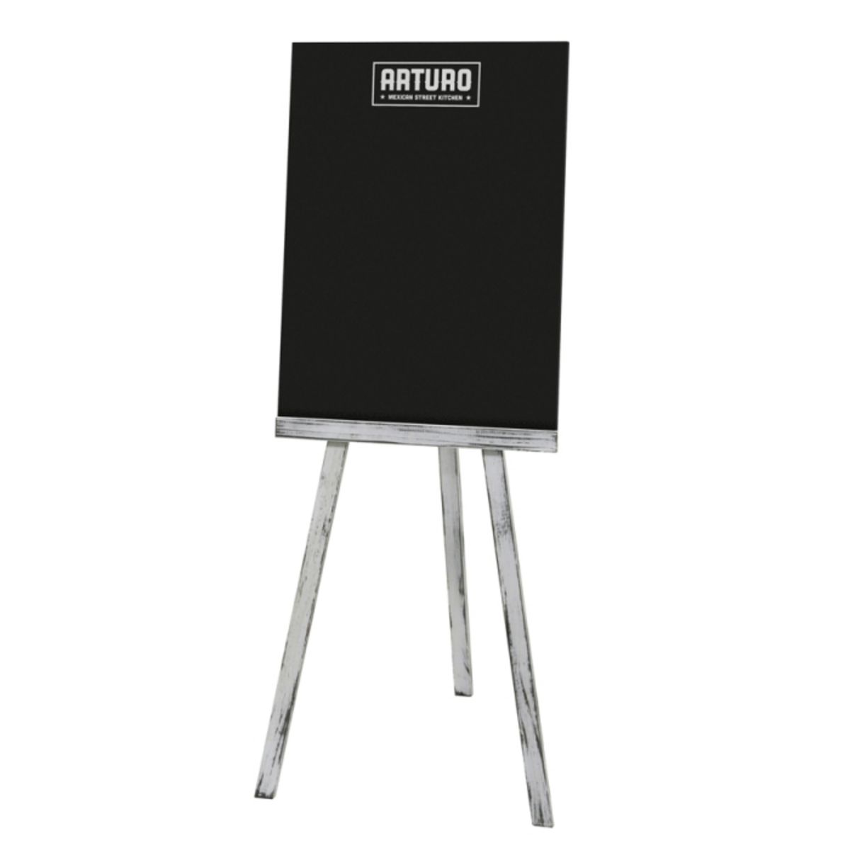 Distressed Effect White Easel with Branded Chalkboard.png