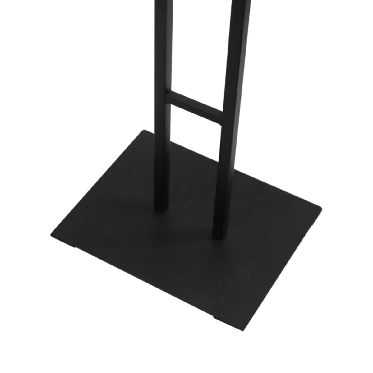 Double sided poster stand with a sturdy metal base.png