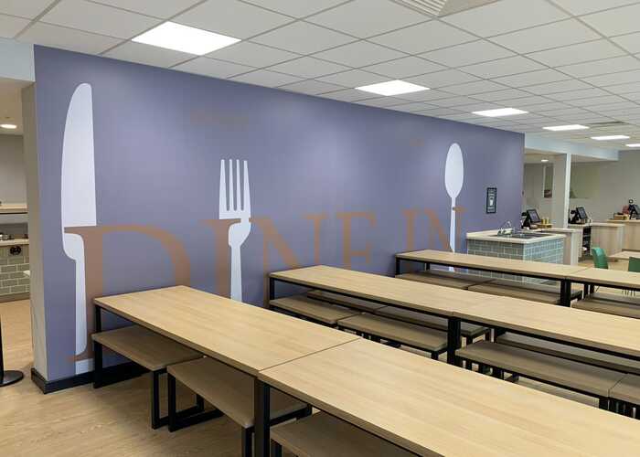 Custom Designed Digitally Printed Self-Adhesive Wall Murals For Holyrood Academy Cafeteria