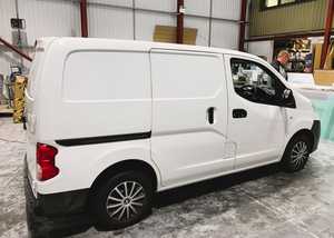 White Nissan NV200 Ready for Vehicle Branding Graphics