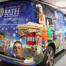 University of Bath fully custom printed van wrap