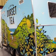 Dorset Tea Branding Full Wrapped Touring Caravan