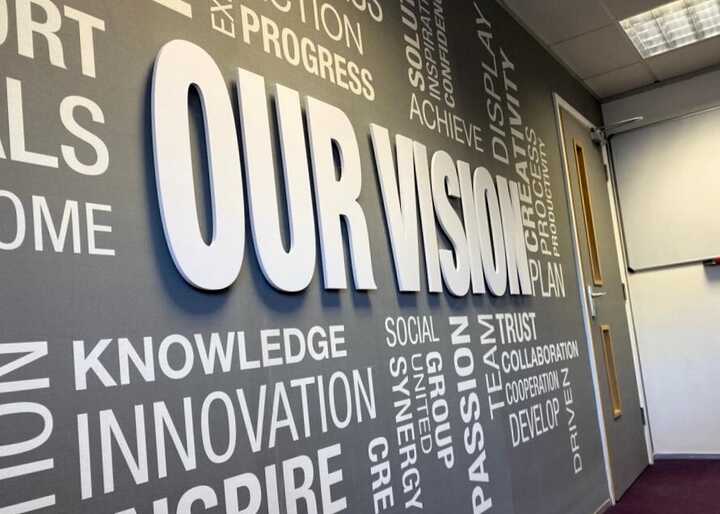 Creative Solutions Meeting Room Vision Statement Company Mission Wall