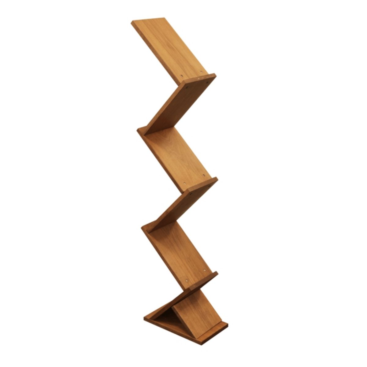 Wooden Zig Zag Display Stand with five shelves.png