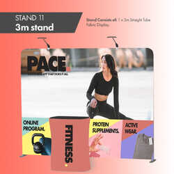3m Fabric Backwall Exhibition Stand Bundle