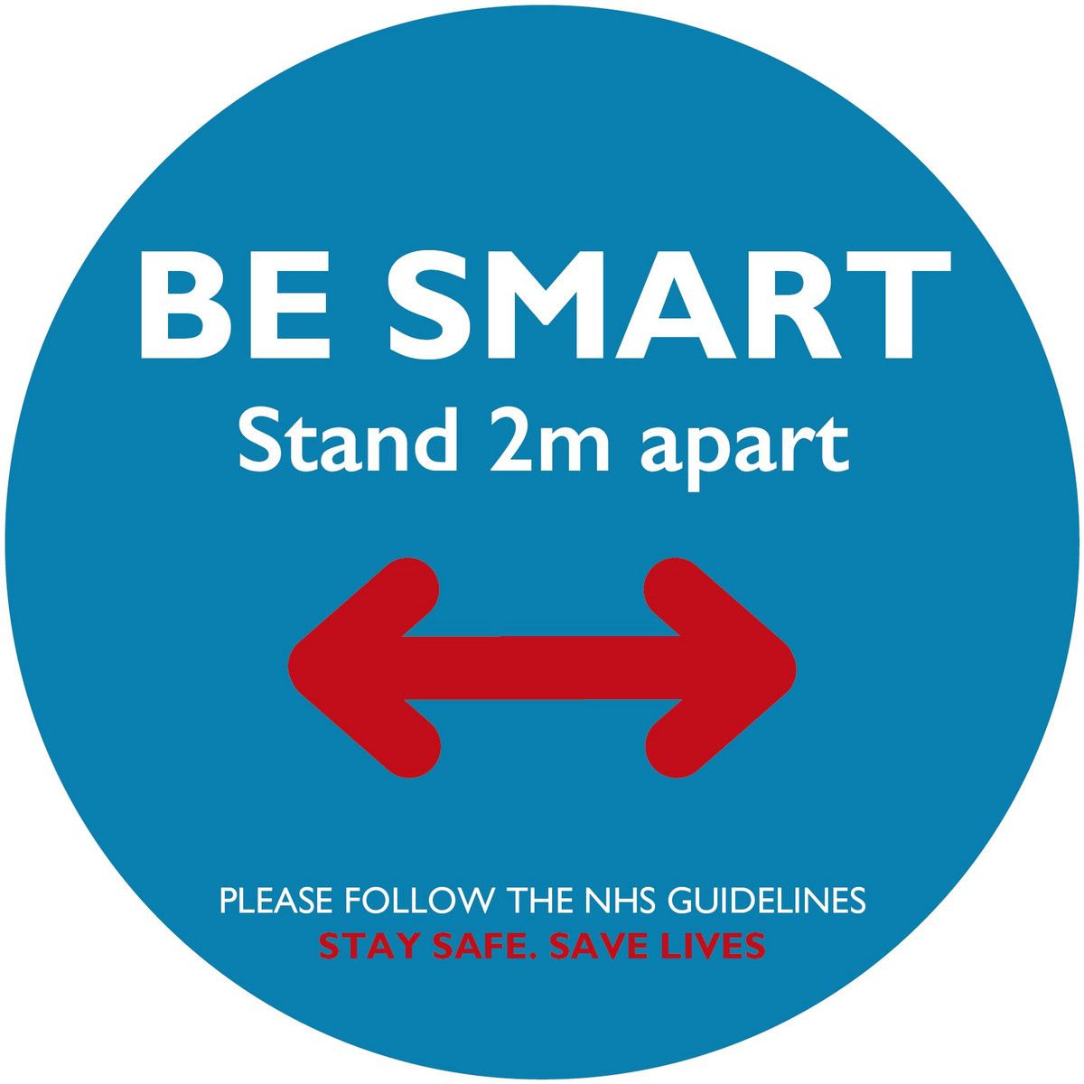 Be Smart Stand 2m Apart Blue