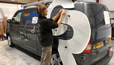 Rooster Bus Graphics installed at Creative Solutions