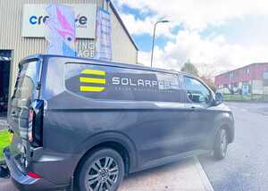 Vehicle Branding Graphics for Solarport's 2024 Ford Transit Custom Vehicle Branding Graphics for Solarport's 2024 Ford Transit Custom