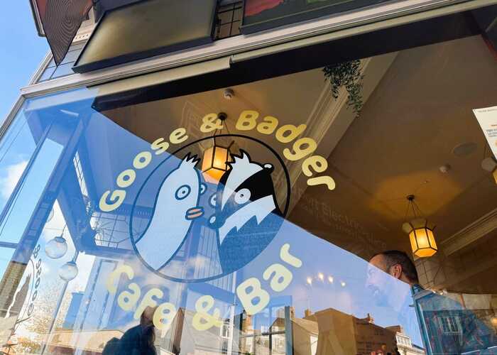 Custom Printed Window Graphics for Goose & Badger Cafe & Bar Custom Printed Window Graphics for Goose & Badger Cafe & Bar
