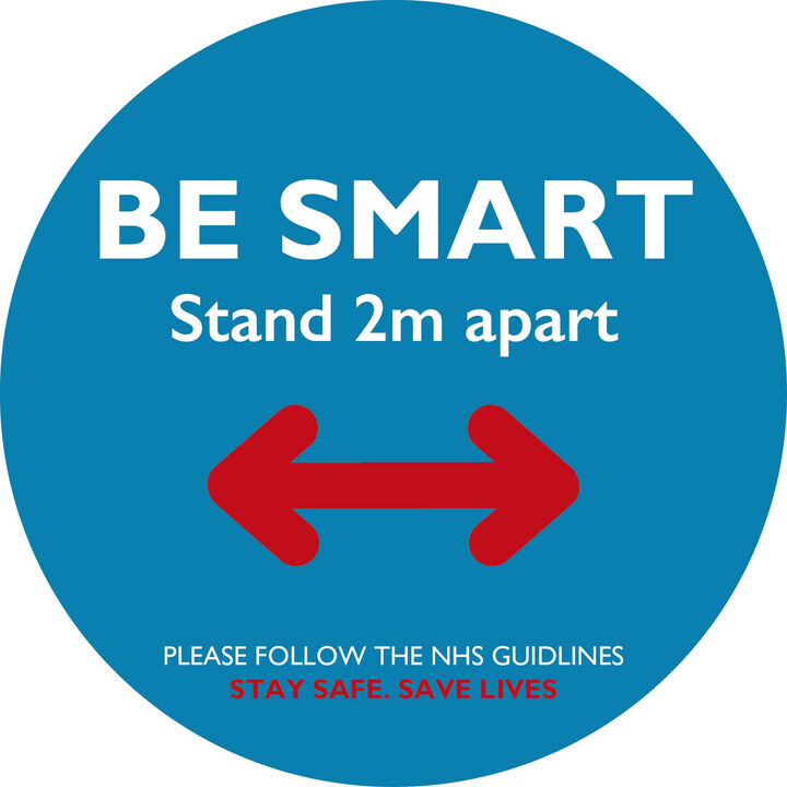 Be Smart Stand 2m Apart Blue