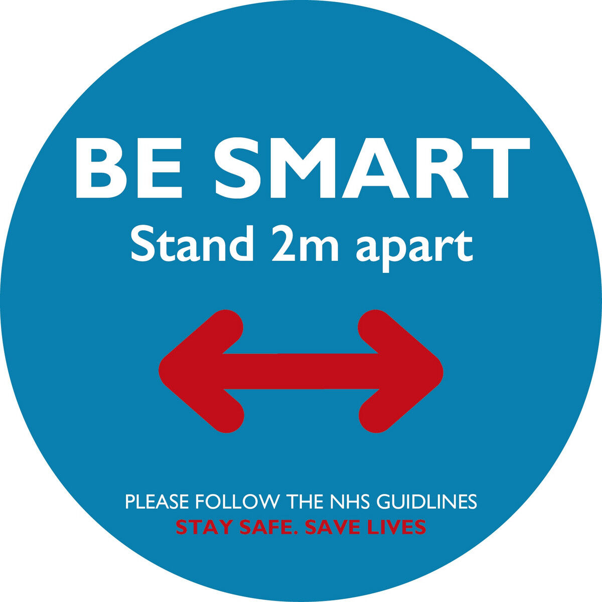 Be Smart Stand 2m Apart Blue