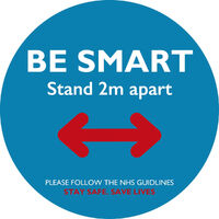 Be Smart Stand 2m Apart Blue
