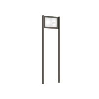 2 x A4 Concrete Root Fixing (Sunken) Procity Grey Without - Tradition Magnetic External Notice Board With Post Kit