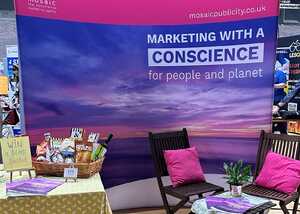 Fabric Display Stand With Printed Brochures & Business Cards Fabric Display Stand With Printed Brochures & Business Cards