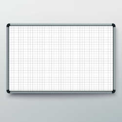 Non-Magnetic Framed Whiteboard with Lines or Grids