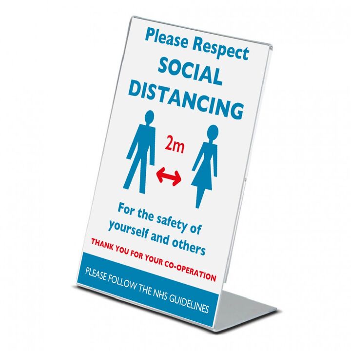Social Distancing Acrylic Poster Holder and poster