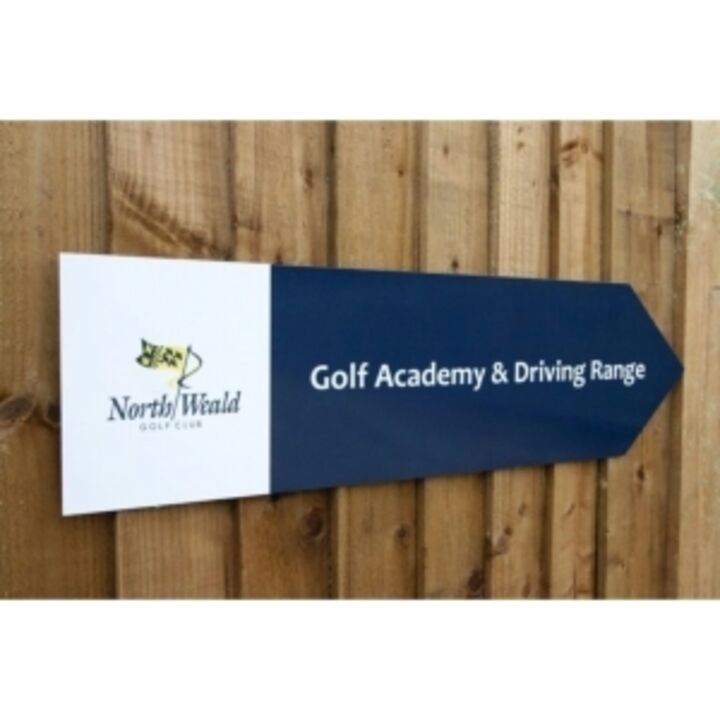 Directional Arrow Aluminium Sign for Gold Academy &amp; Driving Range