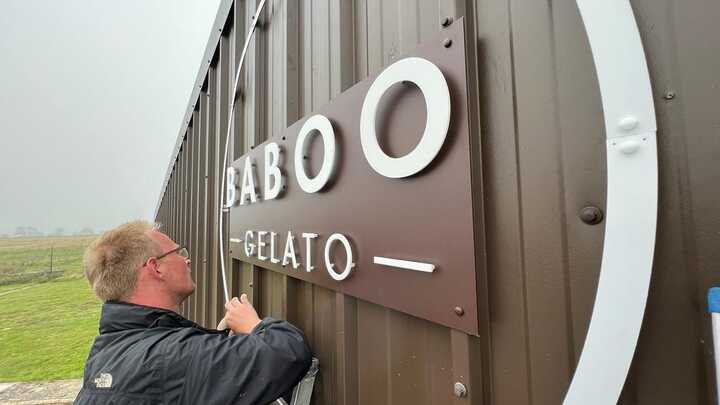 A Decade of Branding Support for Baboo Gelato: Signage, Van Graphics and Freezer Wraps in Dorset