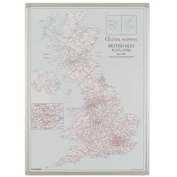 UK Postcode Map Magnetic Whiteboard