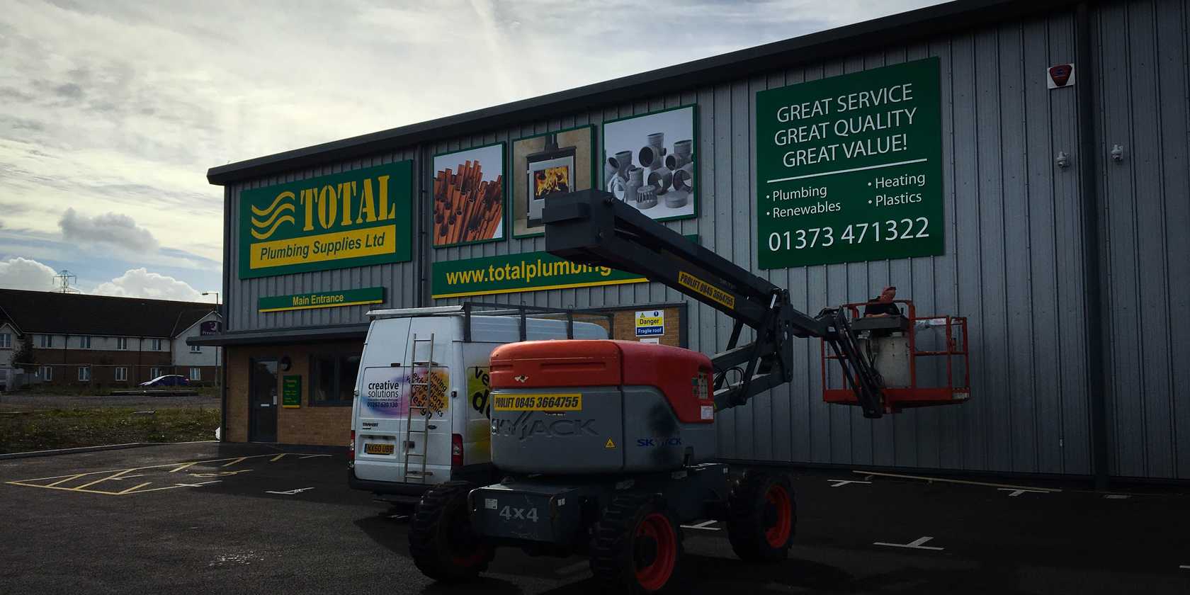 Total Plumbing Supplies Signage Installation by Creative Solutions