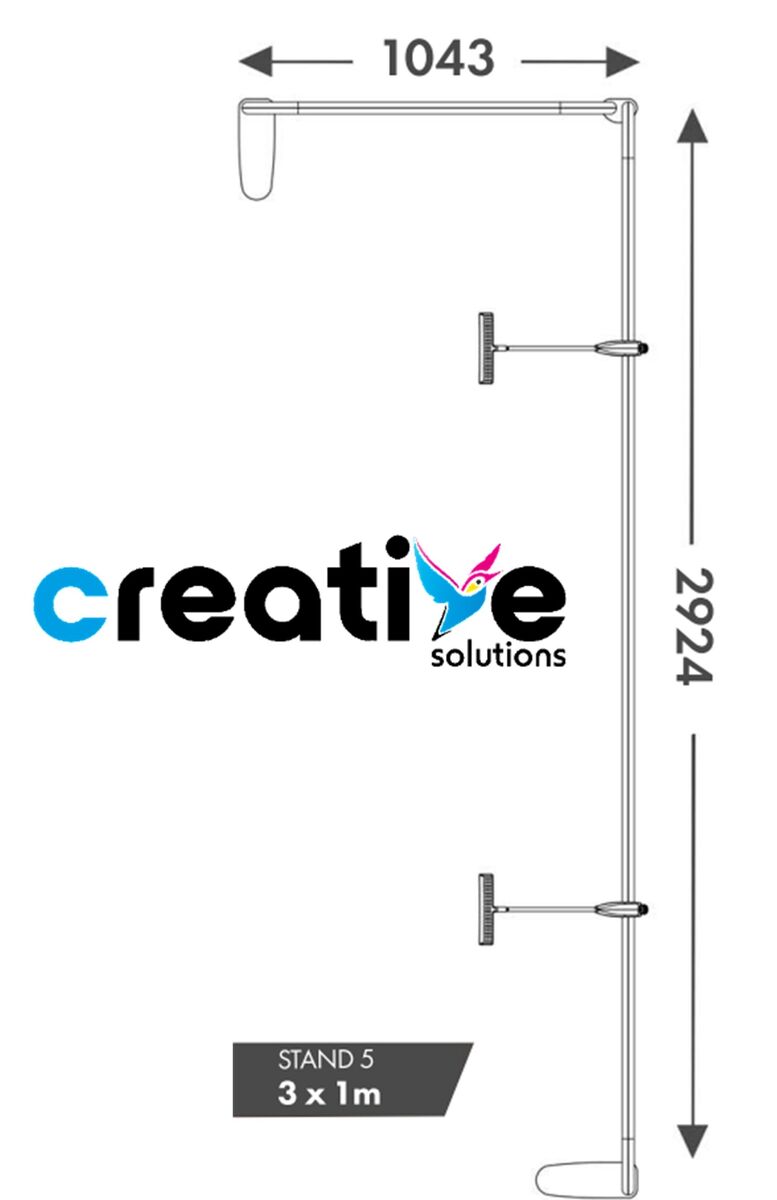 3x1 Shell Scheme Fabric Exhibition Stand Dimensions - Creative Solutions.png