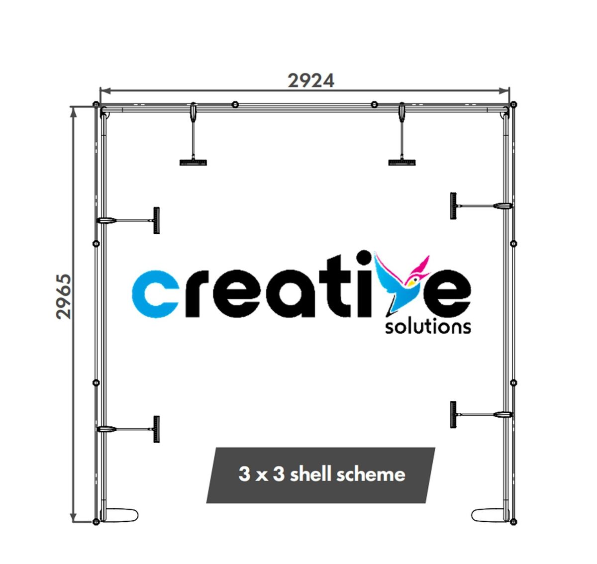 Size Panel Shell Scheme 3x3 Fabric Shell Scheme Exhibition Stand