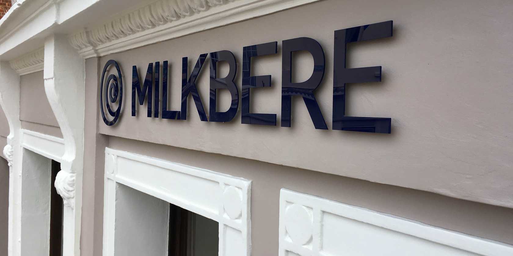 Stand Off Lettering Sign Close Up Milkbere