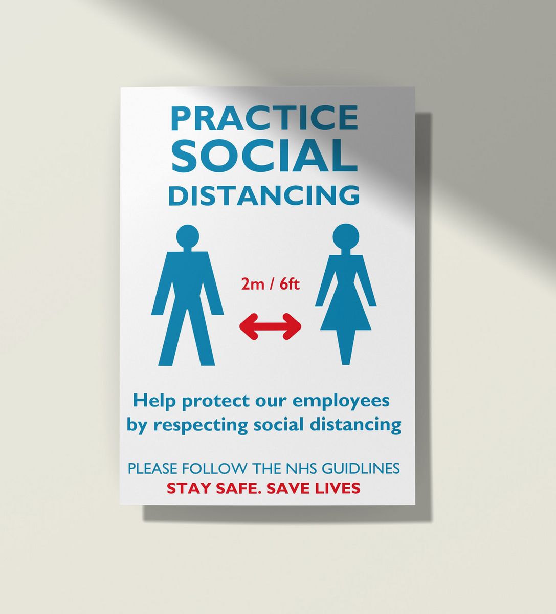 Social distancing Correx sign