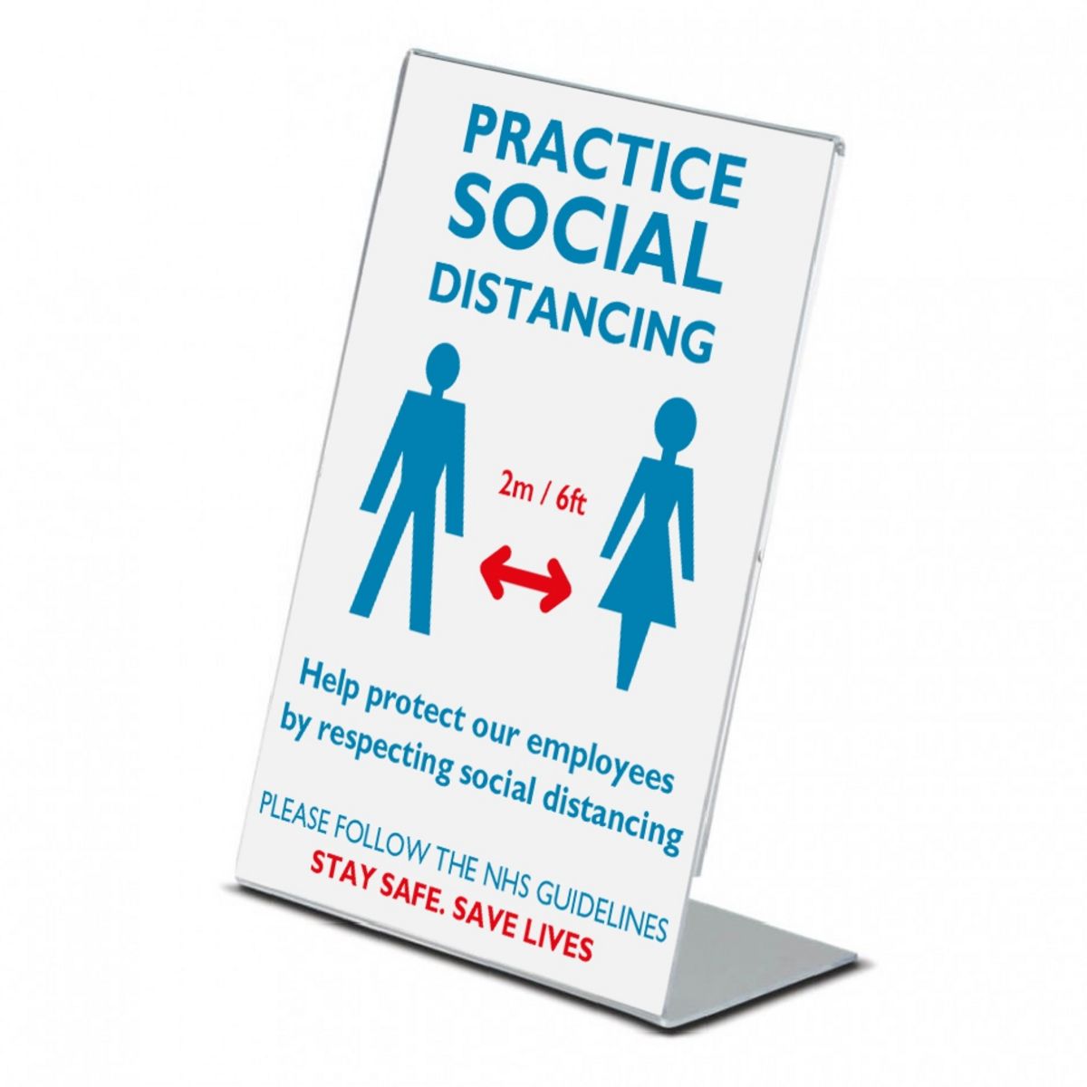 Social Distancing Acrylic Poster Holder and poster