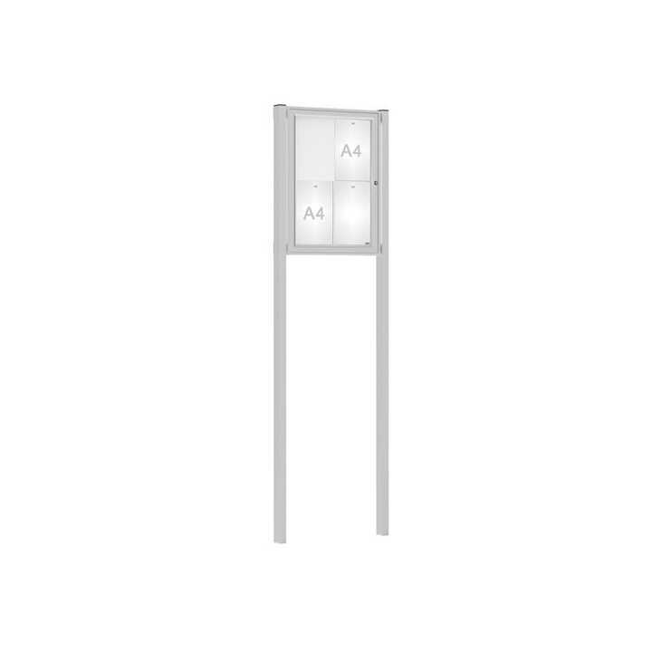 4 x A4 - Concrete Root Fixing (Sunken) - Anodised Aluminium - Without