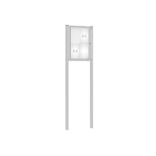 4 x A4 - Concrete Root Fixing (Sunken) - Anodised Aluminium - Without