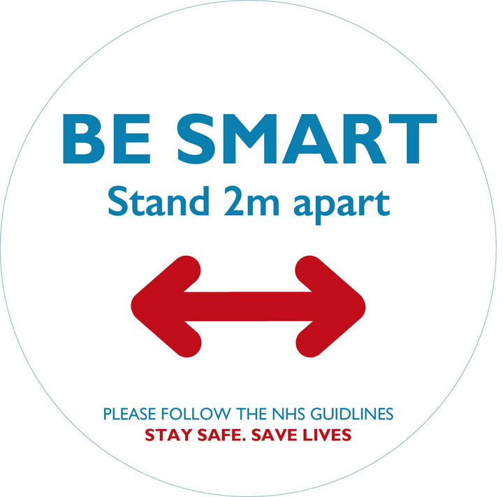 Be Smart Stand 2m Apart White