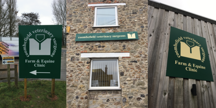 Coombefield Vets Replacement Signage Axminster & Seaton