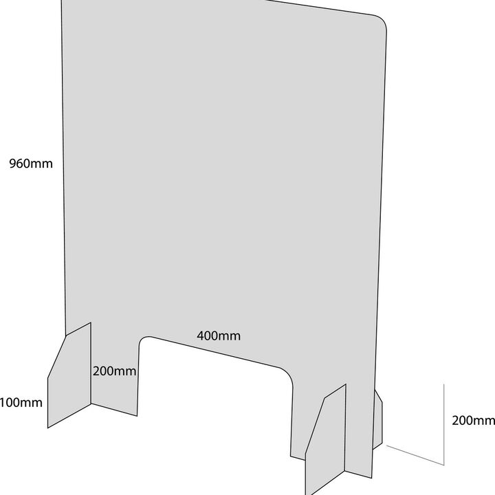 Sneeze Guard Protective Acrylic Screen Dimensions