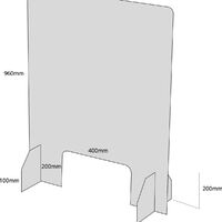 Sneeze Guard Protective Acrylic Screen Dimensions