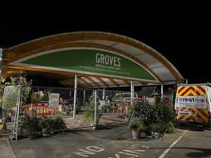 Completed curved fascia sign for Groves Nurseries Completed curved fascia sign for Groves Nurseries