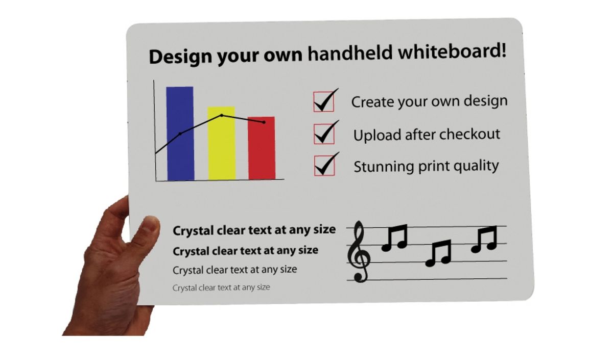 Handheld printed whiteboard for learning
