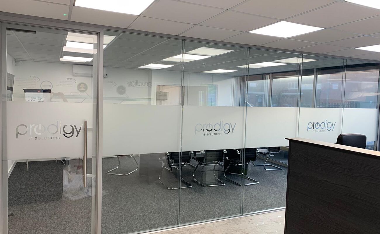 Office signage for Prodigy IT Solutions
