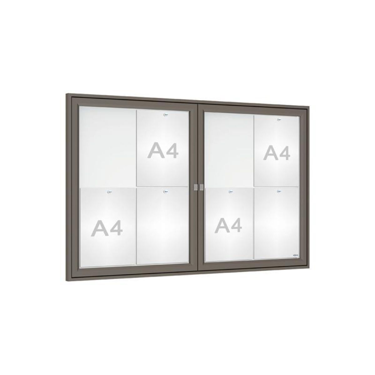 8 x A4 - Procity Grey - Without - Tradition Double Door Magnetic External Notice Board