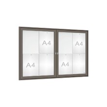 8 x A4 - Procity Grey - Without - Tradition Double Door Magnetic External Notice Board