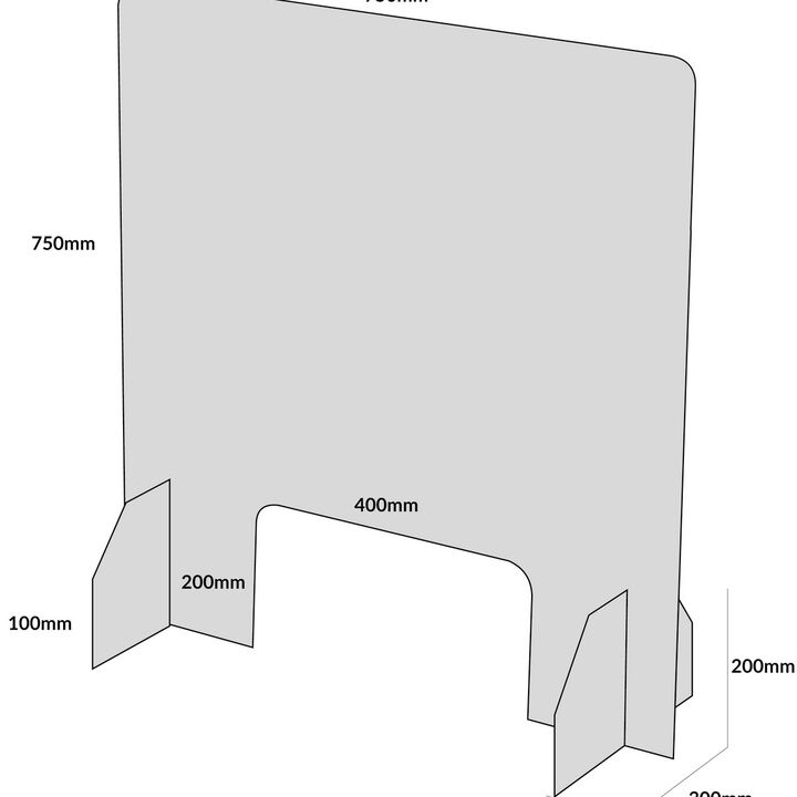 Sneeze Guard Protective Acrylic Screen Dimensions