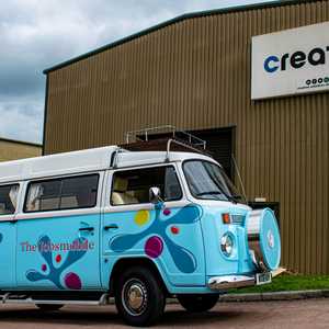 Half Wrapped Blue VW Campervan for Octopus Recruitment