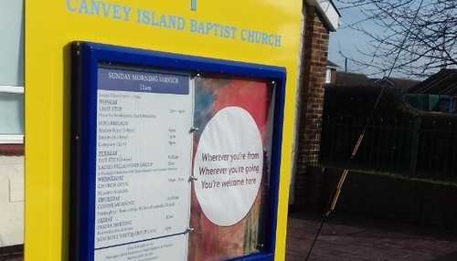 Printed Notice Board for Canvey Island Church